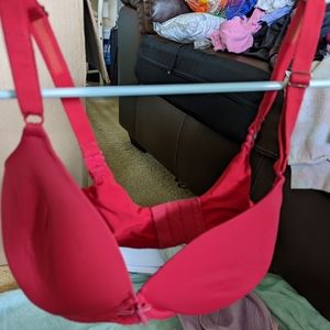 Red comfort fitting bra